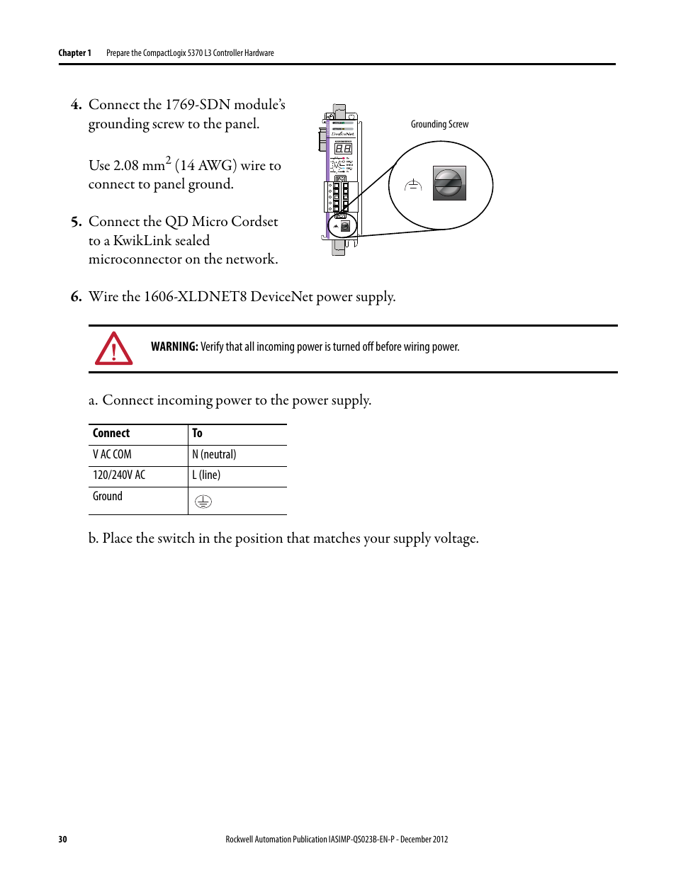 Rockwell Automation 1769-L30ER_L30ERM_L30ER-NSE_L33ERM_L33ER_L36ERM CompactLogix 5370 L3 Controllers Quick Start User Manual | Page 30 / 88