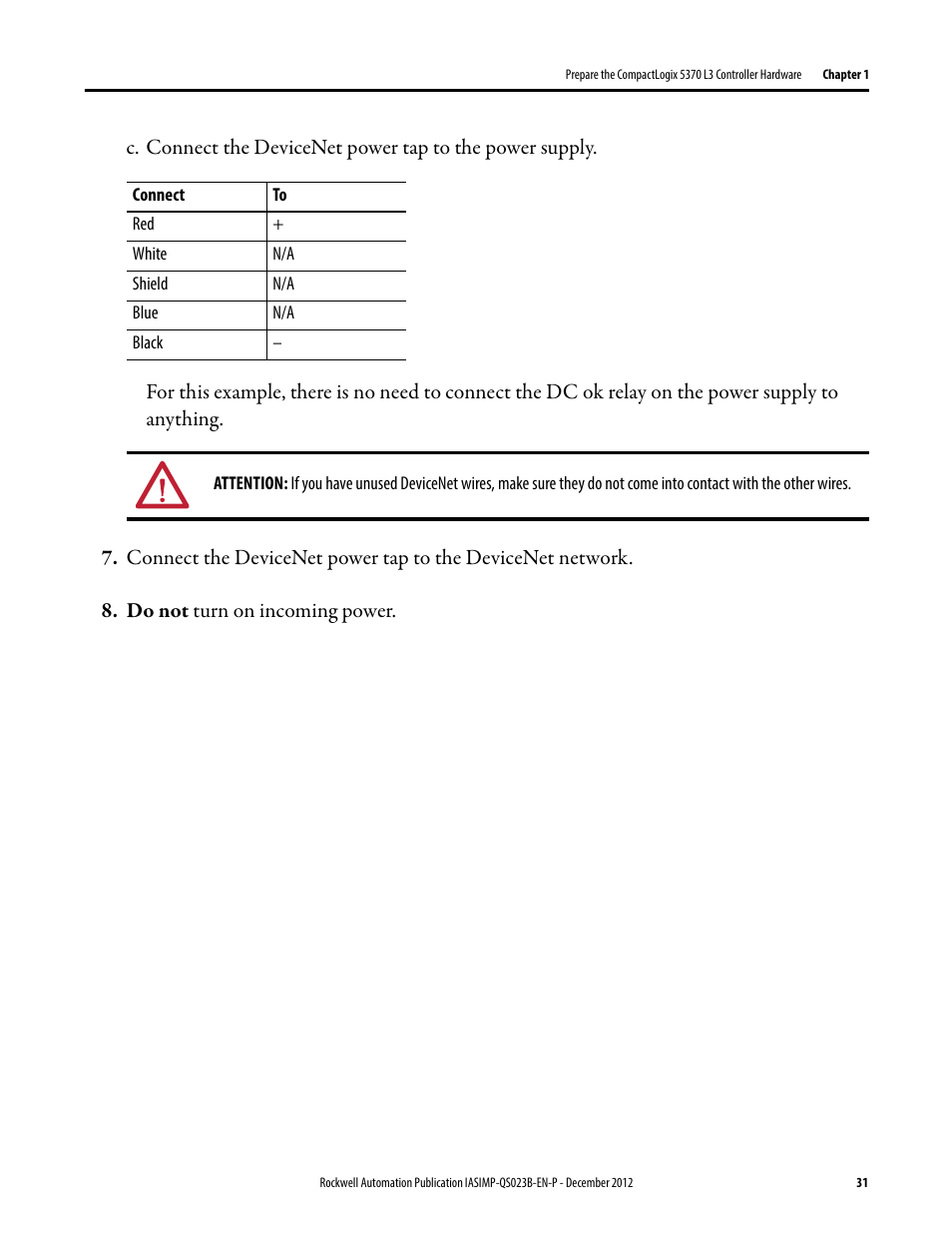 Rockwell Automation 1769-L30ER_L30ERM_L30ER-NSE_L33ERM_L33ER_L36ERM CompactLogix 5370 L3 Controllers Quick Start User Manual | Page 31 / 88