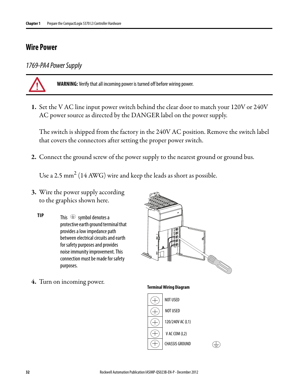 Wire power | Rockwell Automation 1769-L30ER_L30ERM_L30ER-NSE_L33ERM_L33ER_L36ERM CompactLogix 5370 L3 Controllers Quick Start User Manual | Page 32 / 88