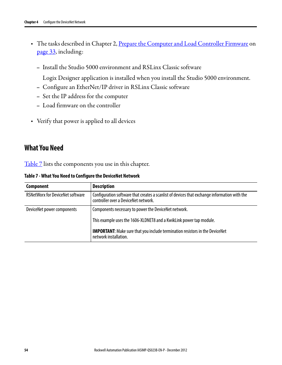 What you need | Rockwell Automation 1769-L30ER_L30ERM_L30ER-NSE_L33ERM_L33ER_L36ERM CompactLogix 5370 L3 Controllers Quick Start User Manual | Page 54 / 88