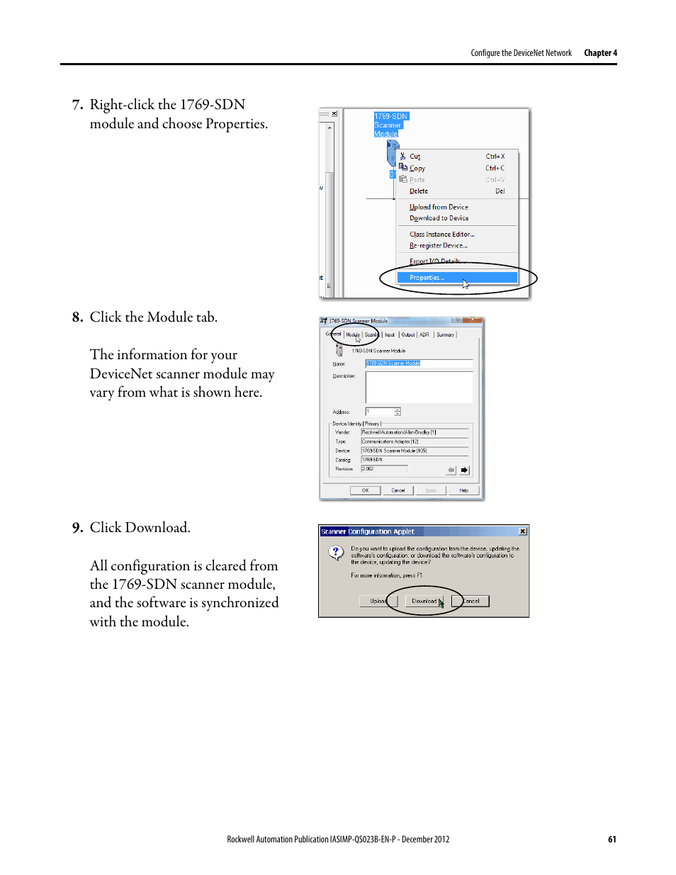 Rockwell Automation 1769-L30ER_L30ERM_L30ER-NSE_L33ERM_L33ER_L36ERM CompactLogix 5370 L3 Controllers Quick Start User Manual | Page 61 / 88