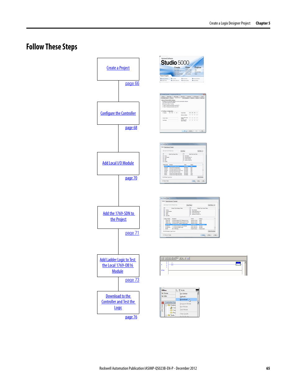 Follow these steps | Rockwell Automation 1769-L30ER_L30ERM_L30ER-NSE_L33ERM_L33ER_L36ERM CompactLogix 5370 L3 Controllers Quick Start User Manual | Page 65 / 88