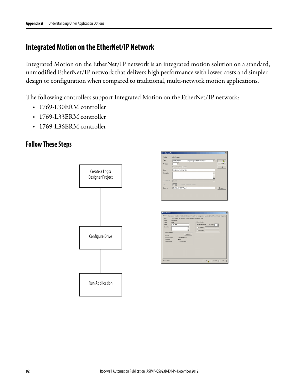 Integrated motion on the ethernet/ip network, Follow these steps | Rockwell Automation 1769-L30ER_L30ERM_L30ER-NSE_L33ERM_L33ER_L36ERM CompactLogix 5370 L3 Controllers Quick Start User Manual | Page 82 / 88