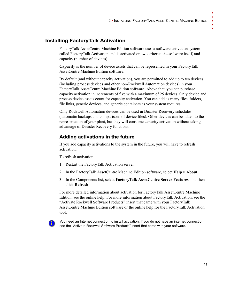 Installing factorytalk activation, Adding activations in the future | Rockwell Automation FactoryTalk AssetCentre Machine Edition Installation Manual User Manual | Page 15 / 44