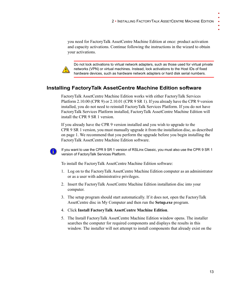 Rockwell Automation FactoryTalk AssetCentre Machine Edition Installation Manual User Manual | Page 17 / 44