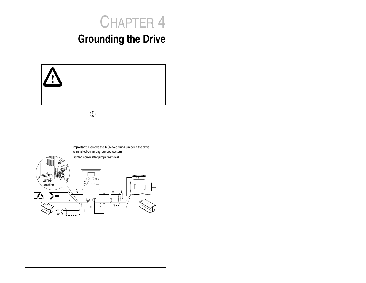 Hapter, Grounding the drive | Rockwell Automation MD60 User Manual Version 3.0 User Manual | Page 21 / 136