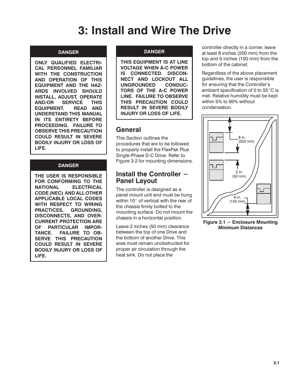 Install and wire the drive, General, Install the controller - panel layout | Rockwell Automation FlexPak Plus DC Drive User Manual | Page 11 / 68