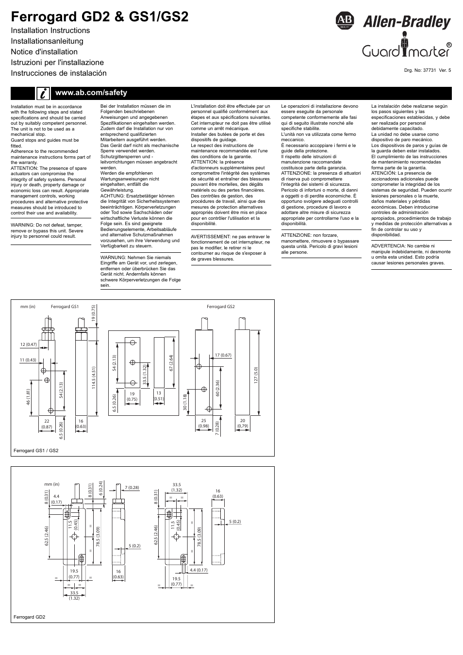 Rockwell Automation 440N Ferrogard GD2 GS1/GS2 User Manual | 4 pages