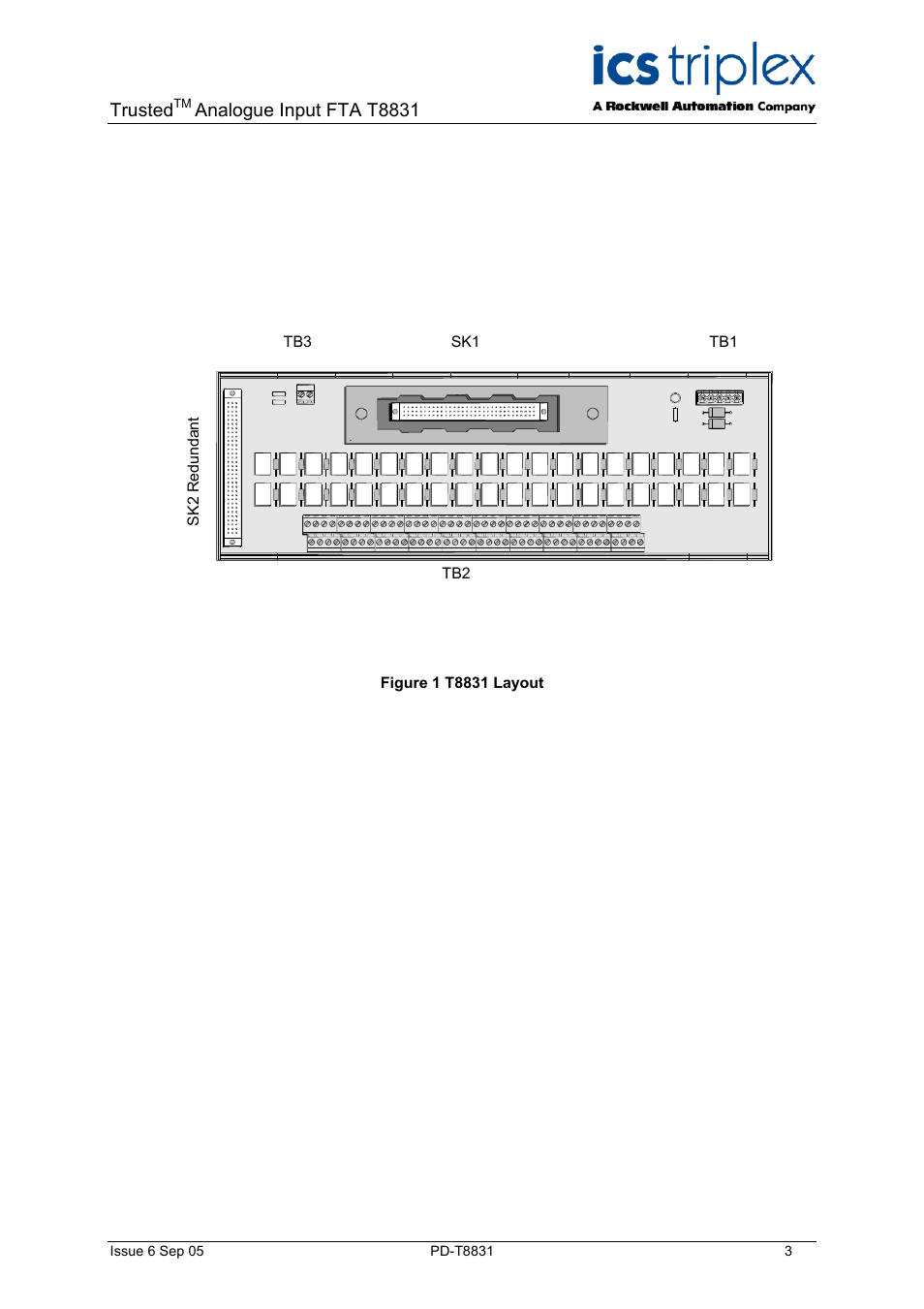 Trusted, Analogue input fta t8831 | Rockwell Automation T8831 Trusted 40 Channel Analogue FTA Non-incendive User Manual | Page 3 / 14