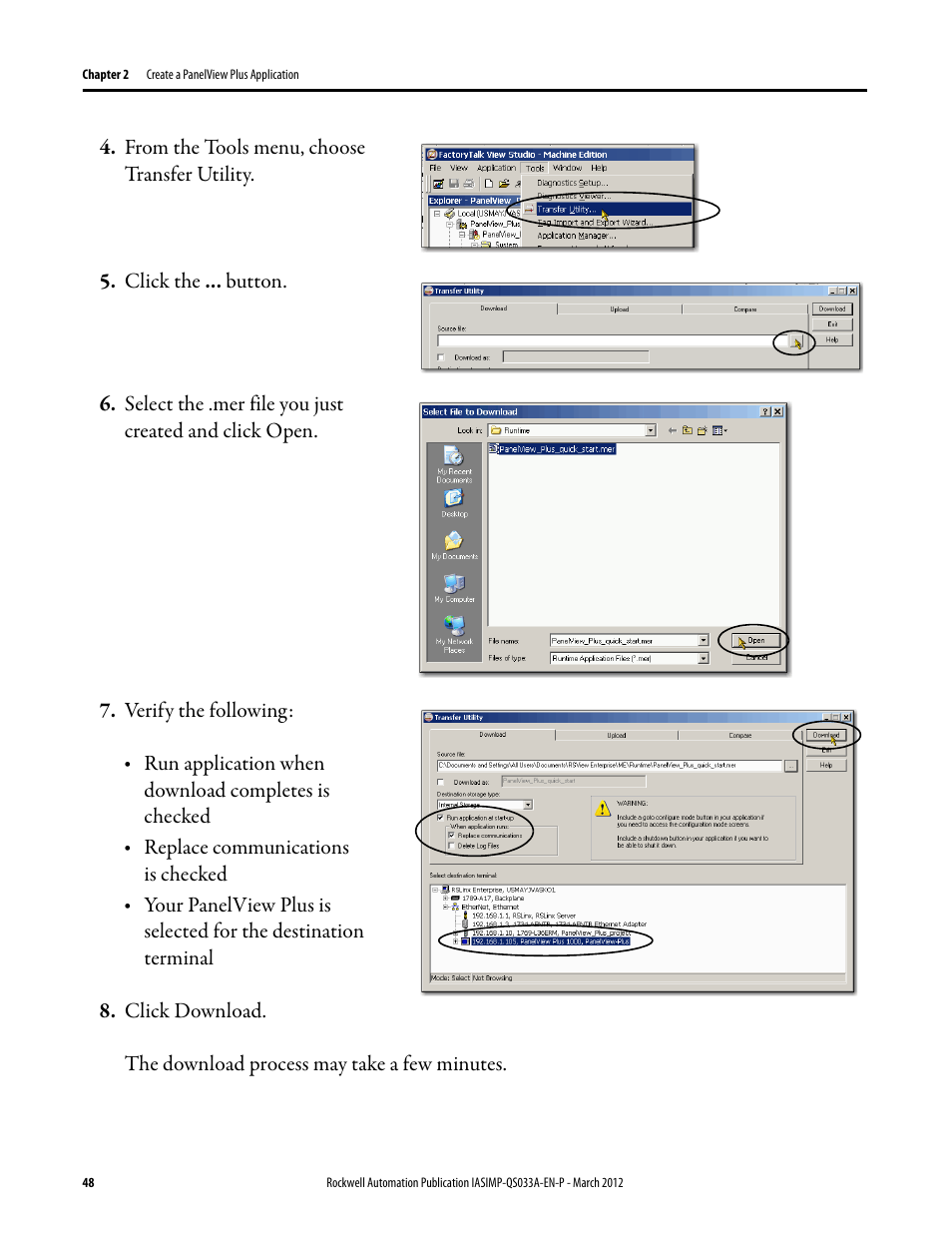 Rockwell Automation Logix5000 Control Systems: Connect PanelView Plus Terminals over EtherNet/IP Quick Start User Manual | Page 48 / 56