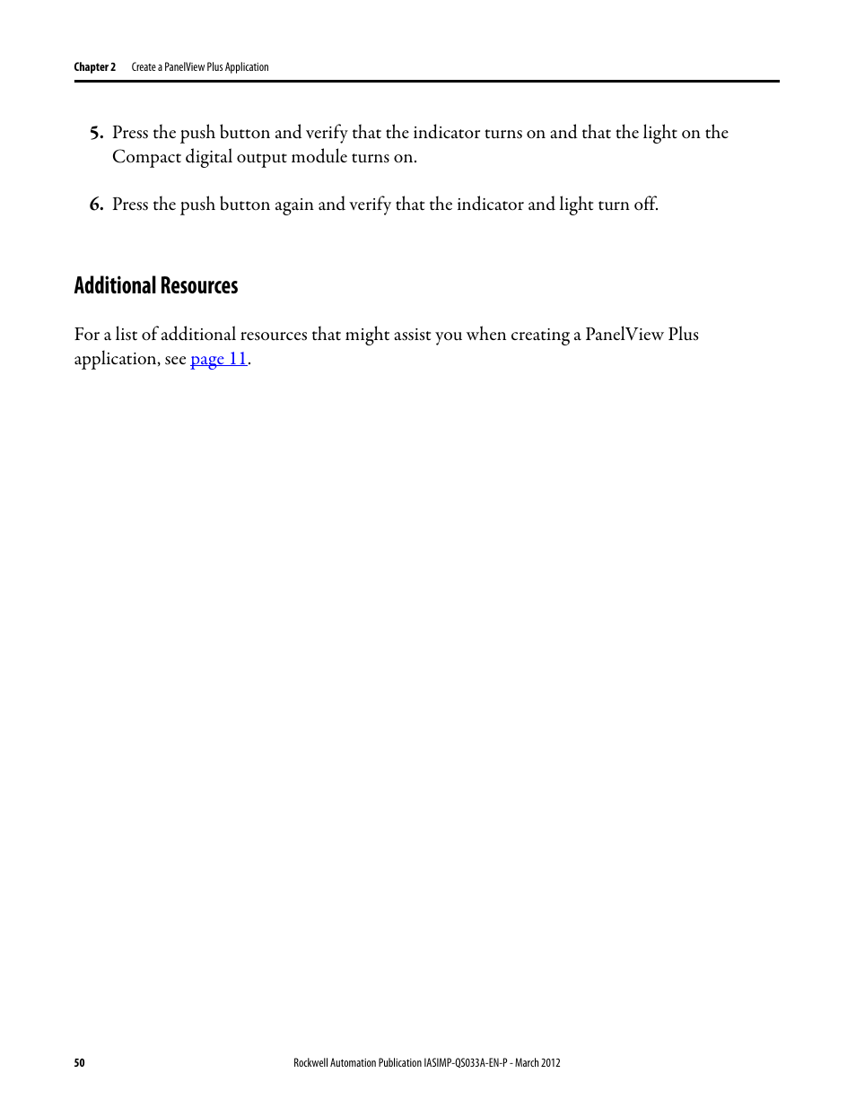 Additional resources | Rockwell Automation Logix5000 Control Systems: Connect PanelView Plus Terminals over EtherNet/IP Quick Start User Manual | Page 50 / 56