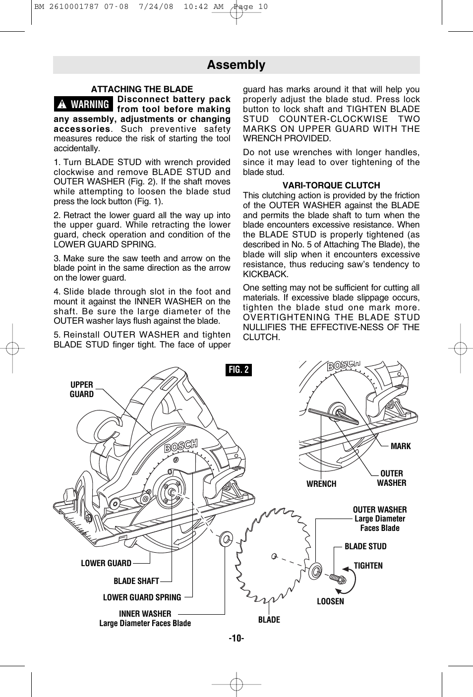 Assembly | Bosch CCS180 User Manual | Page 10 / 56