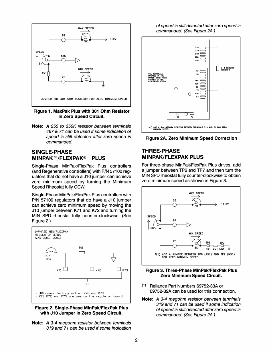 Single-phase minpak/flexpak plus, Three-phase minpak/flexpak plus | Rockwell Automation Zero Speed Configuring MaxPakPlus, DC-1, 1 3Phase MinPak/FlexPak Plus, WI User Manual | Page 2 / 4