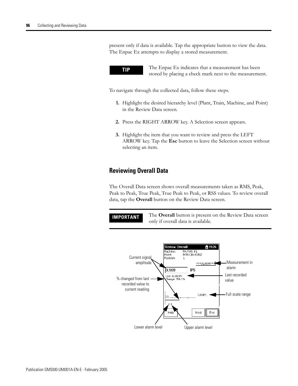Reviewing overall data | Rockwell Automation 441-PEN25 Enpac Ex Data Collector User Manual | Page 102 / 147