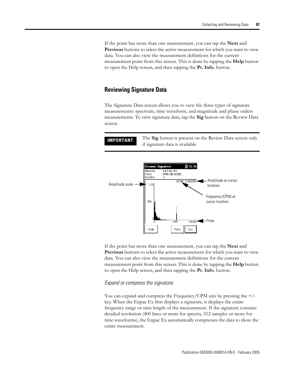 Reviewing signature data | Rockwell Automation 441-PEN25 Enpac Ex Data Collector User Manual | Page 103 / 147