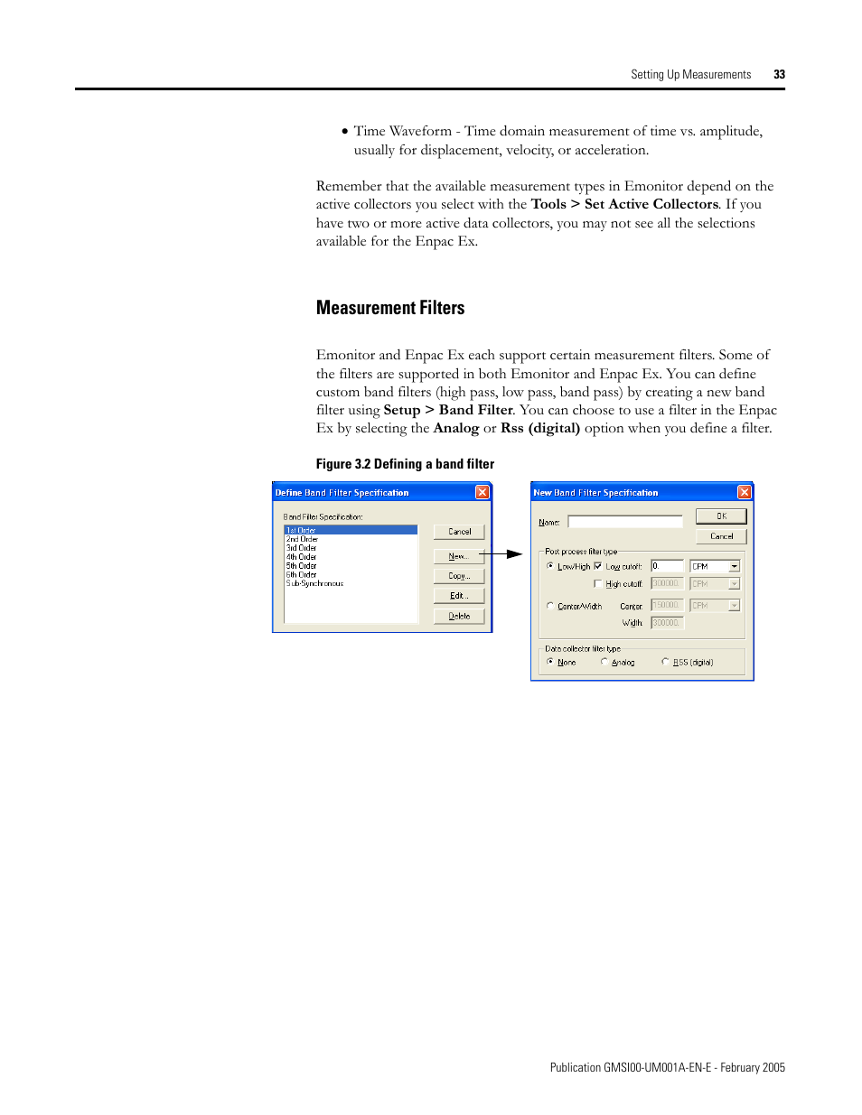 Measurement filters | Rockwell Automation 441-PEN25 Enpac Ex Data Collector User Manual | Page 39 / 147