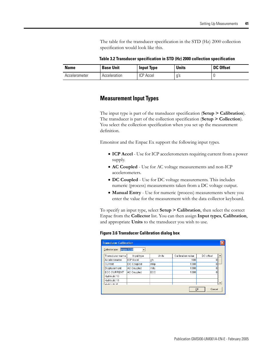Measurement input types | Rockwell Automation 441-PEN25 Enpac Ex Data Collector User Manual | Page 47 / 147