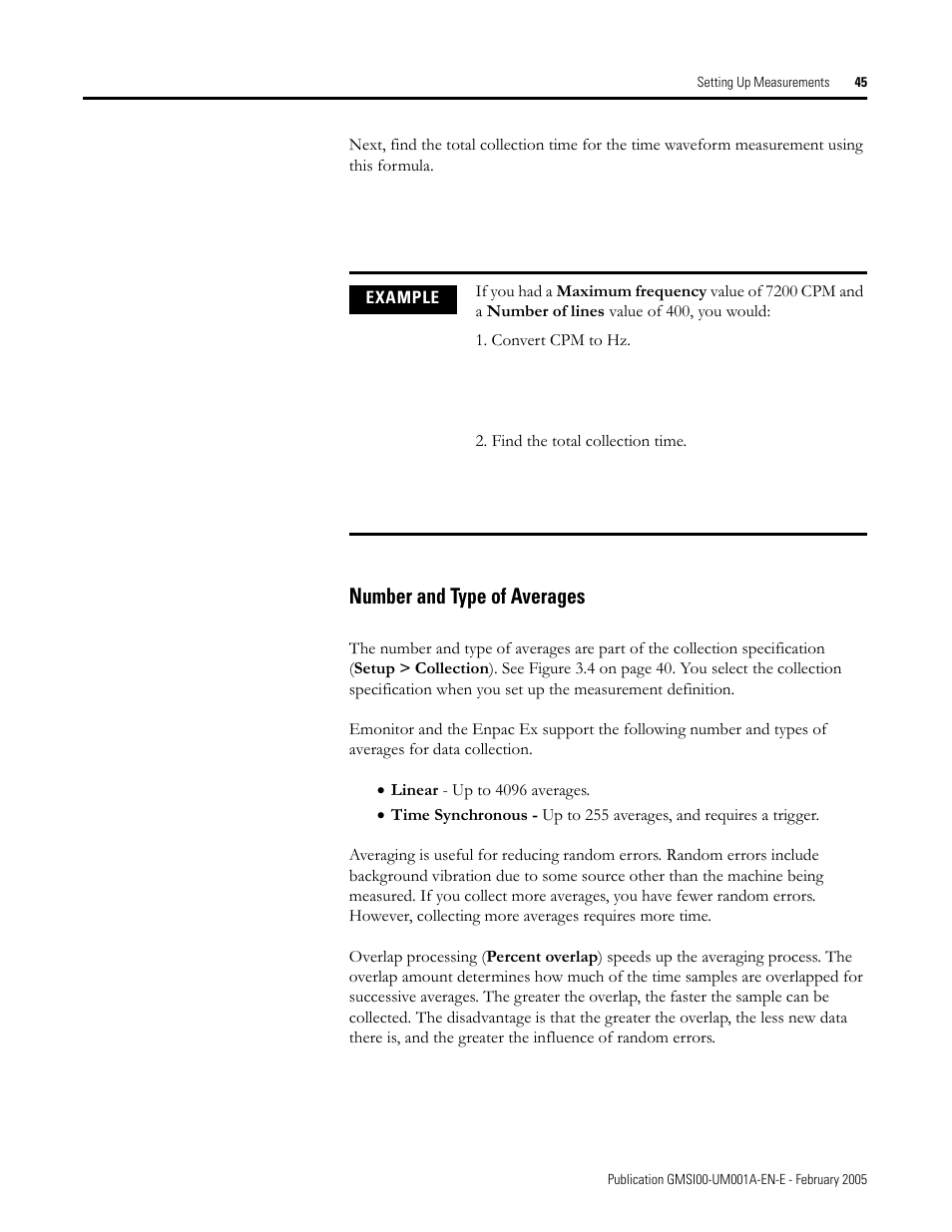 Number and type of averages | Rockwell Automation 441-PEN25 Enpac Ex Data Collector User Manual | Page 51 / 147