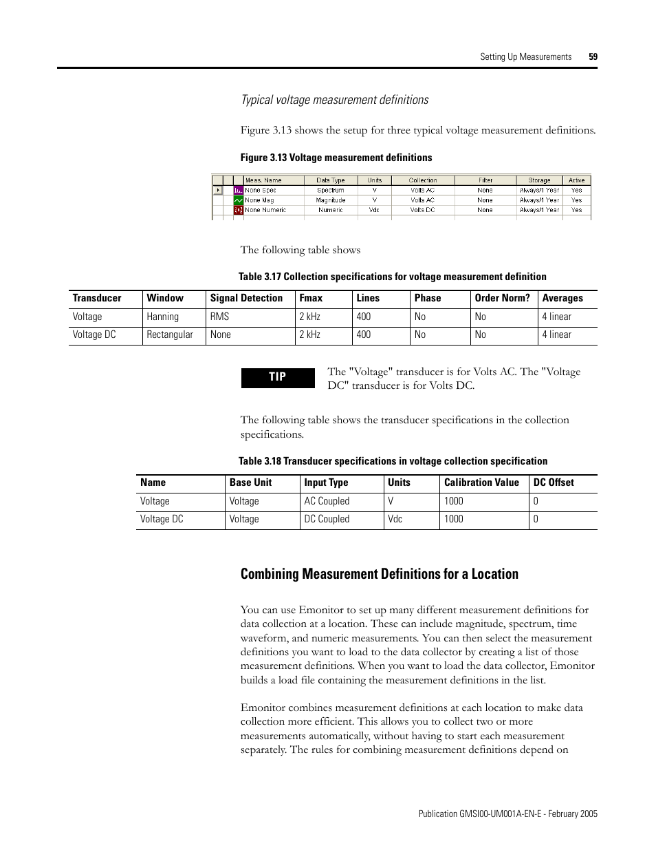 Combining measurement definitions for a location | Rockwell Automation 441-PEN25 Enpac Ex Data Collector User Manual | Page 65 / 147