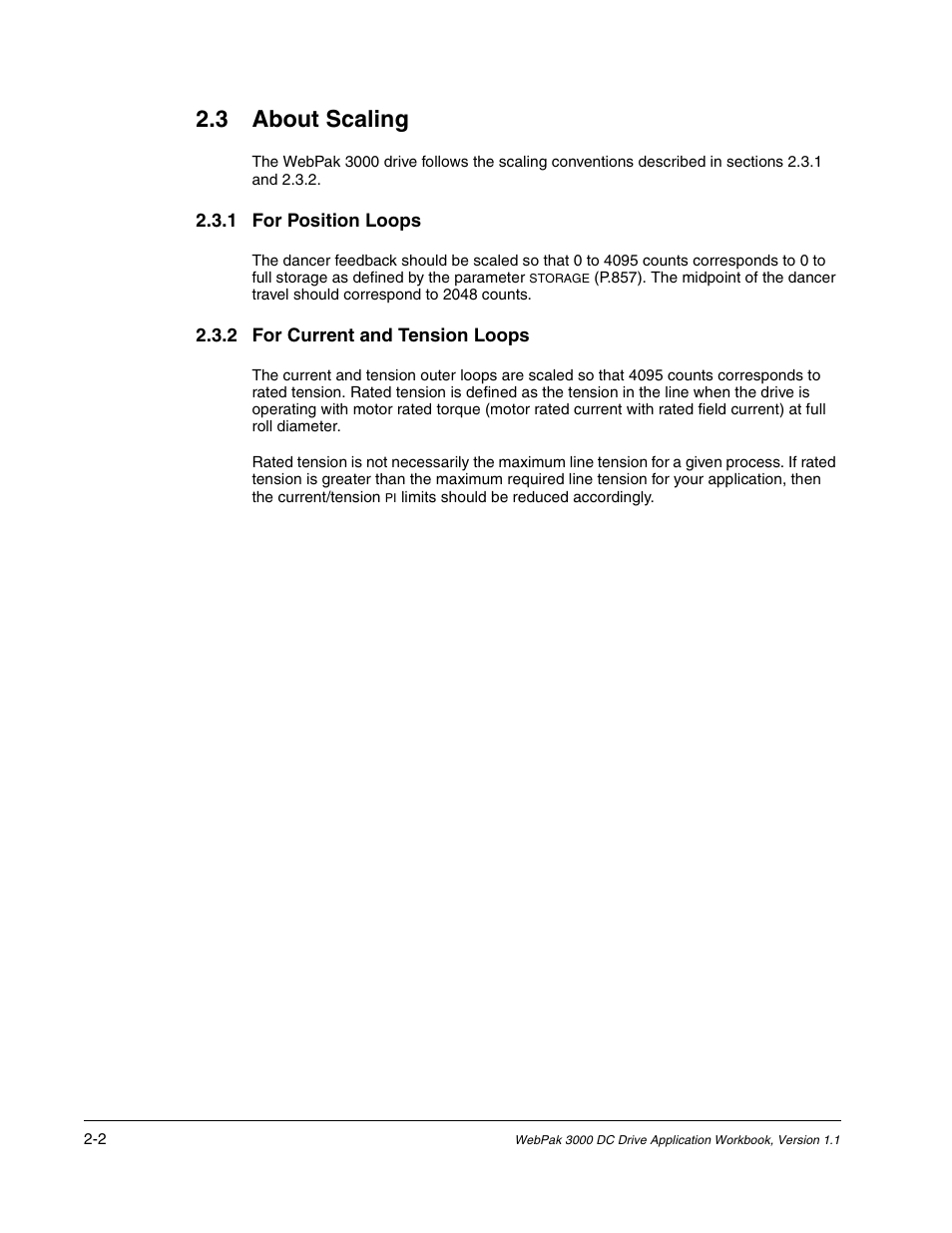 About scaling, 3 about scaling | Rockwell Automation WebPak 3000  DC Drive Application Workbook Version 1.1 User Manual | Page 10 / 108