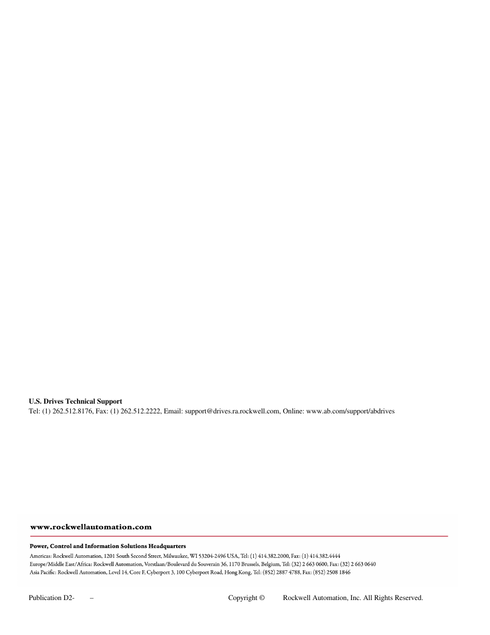 Rockwell Automation WebPak 3000  DC Drive Application Workbook Version 1.1 User Manual | Page 108 / 108
