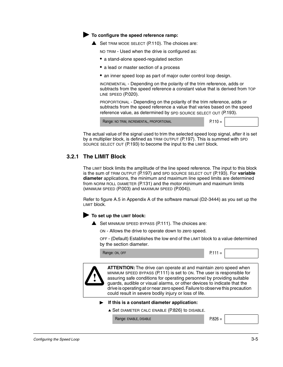 1 the limit block | Rockwell Automation WebPak 3000  DC Drive Application Workbook Version 1.1 User Manual | Page 15 / 108