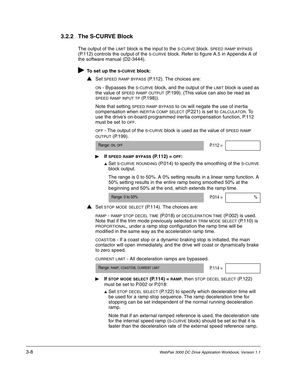 2 the s-curve block | Rockwell Automation WebPak 3000  DC Drive Application Workbook Version 1.1 User Manual | Page 18 / 108