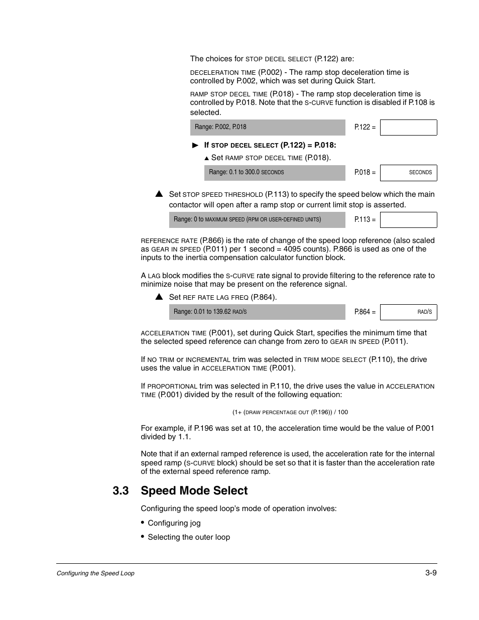 Speed mode select, 3 speed mode select | Rockwell Automation WebPak 3000  DC Drive Application Workbook Version 1.1 User Manual | Page 19 / 108