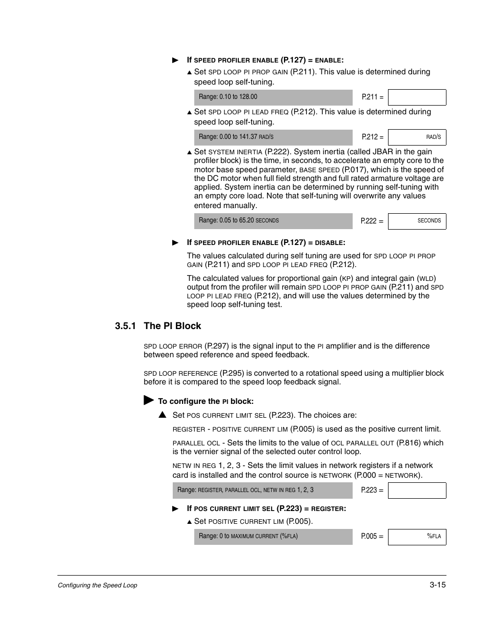 1 the pi block | Rockwell Automation WebPak 3000  DC Drive Application Workbook Version 1.1 User Manual | Page 25 / 108