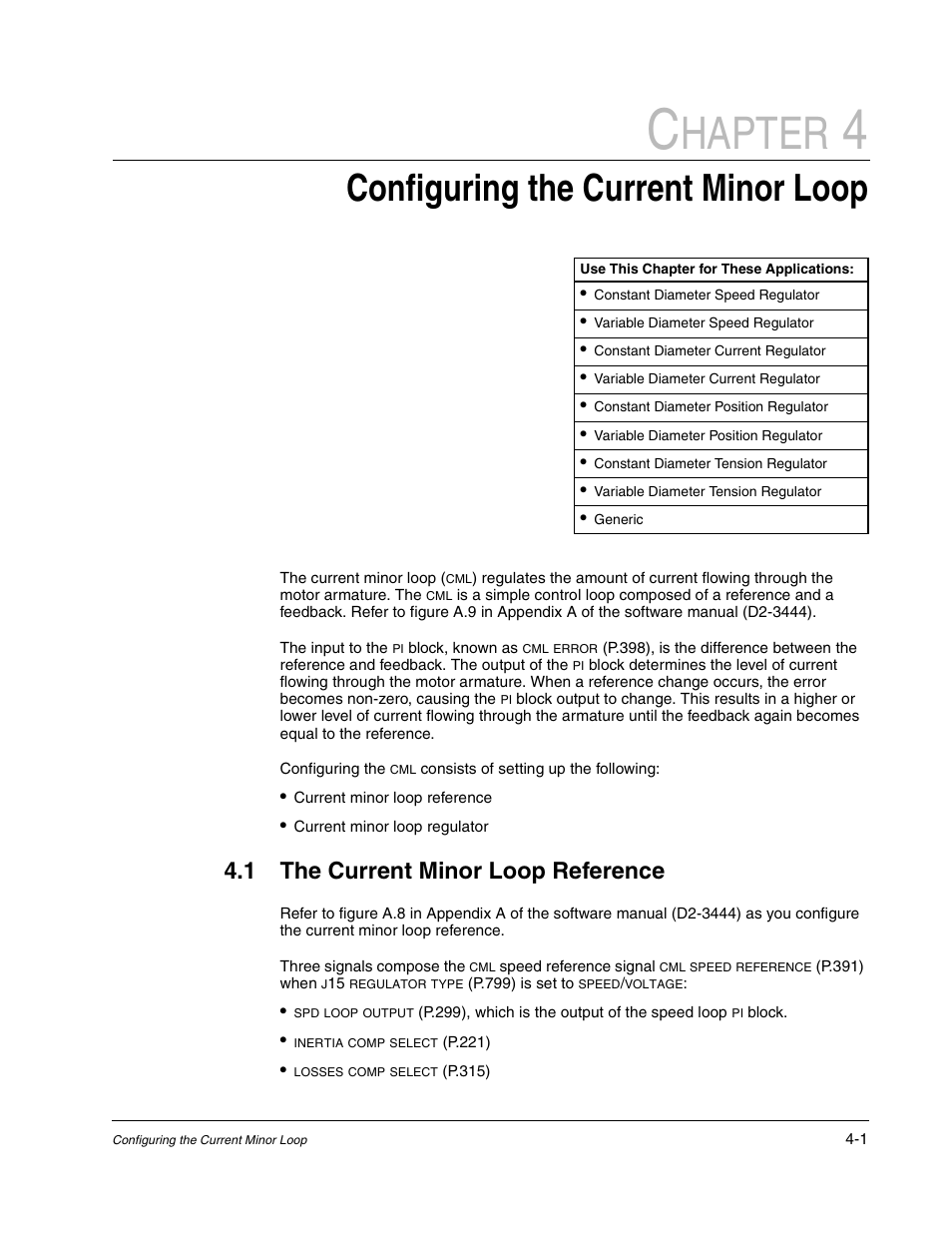 Configuring the current minor loop, The current minor loop reference, Hapter | 1 the current minor loop reference | Rockwell Automation WebPak 3000  DC Drive Application Workbook Version 1.1 User Manual | Page 29 / 108