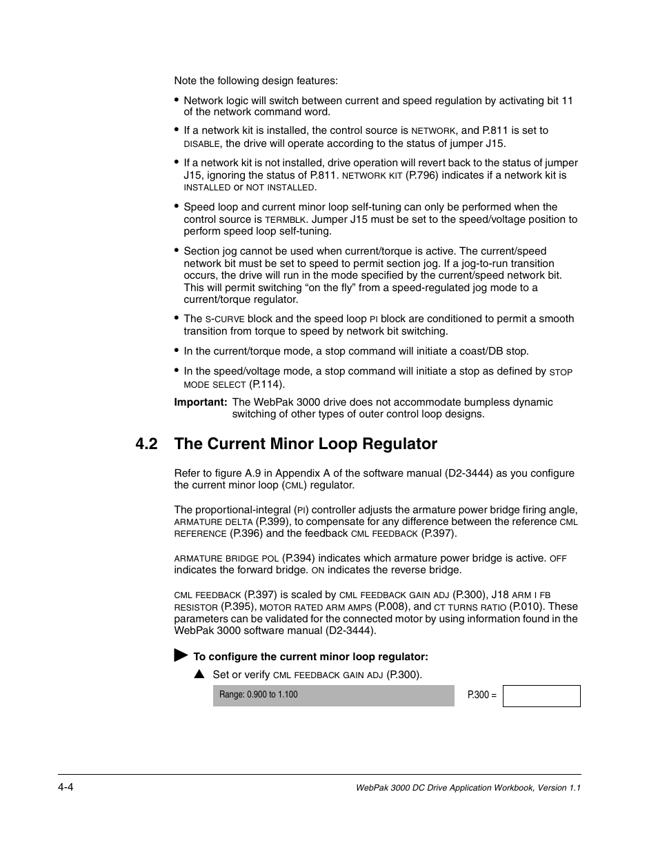 The current minor loop regulator, 2 the current minor loop regulator | Rockwell Automation WebPak 3000  DC Drive Application Workbook Version 1.1 User Manual | Page 32 / 108