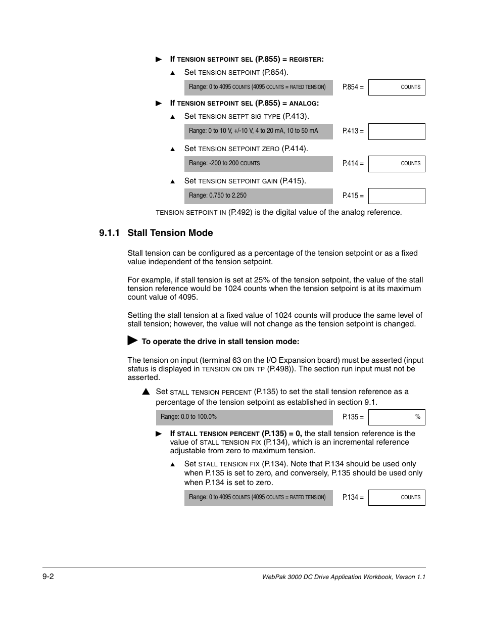 1 stall tension mode | Rockwell Automation WebPak 3000  DC Drive Application Workbook Version 1.1 User Manual | Page 52 / 108
