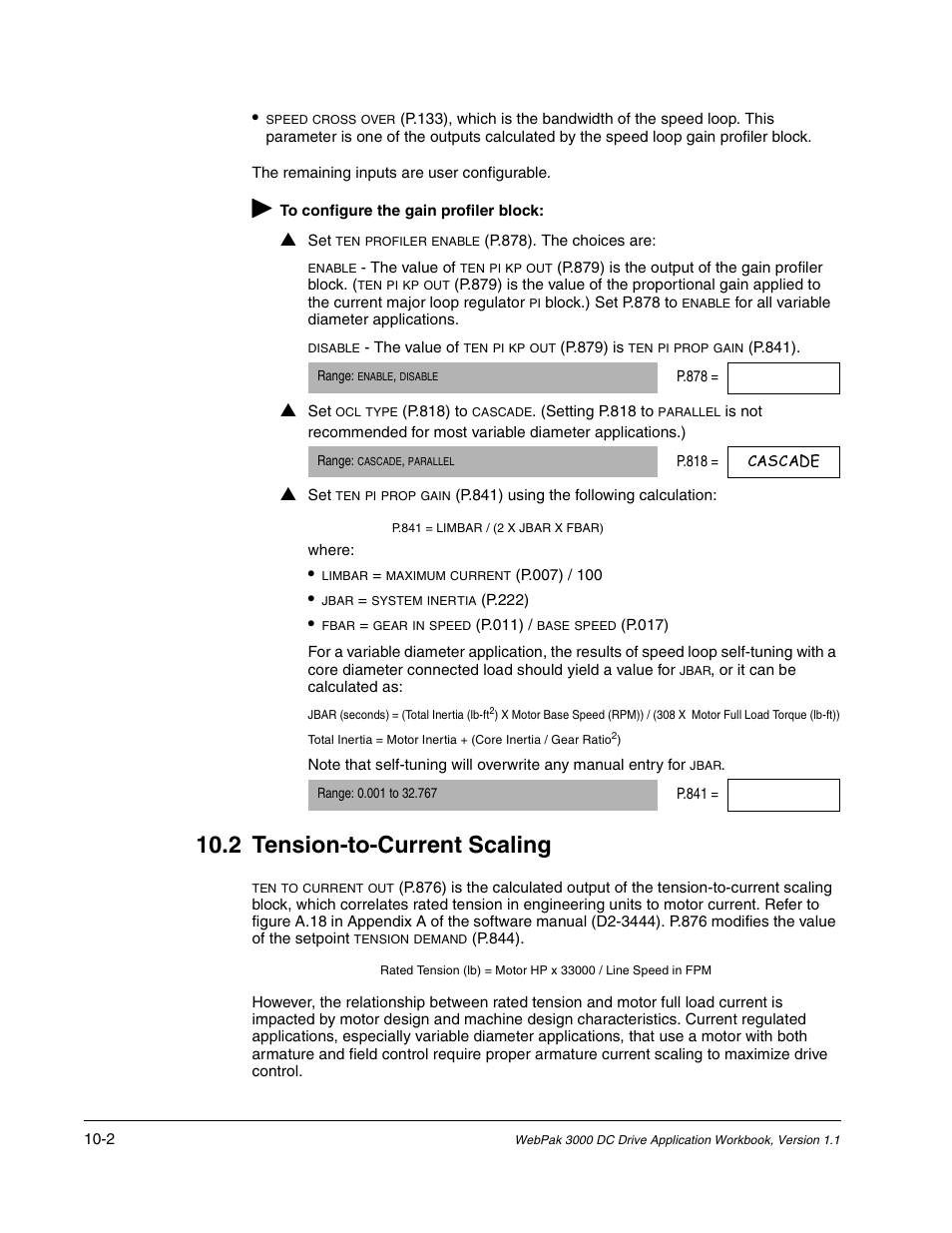 Tension-to-current scaling, 2 tension-to-current scaling | Rockwell Automation WebPak 3000  DC Drive Application Workbook Version 1.1 User Manual | Page 58 / 108