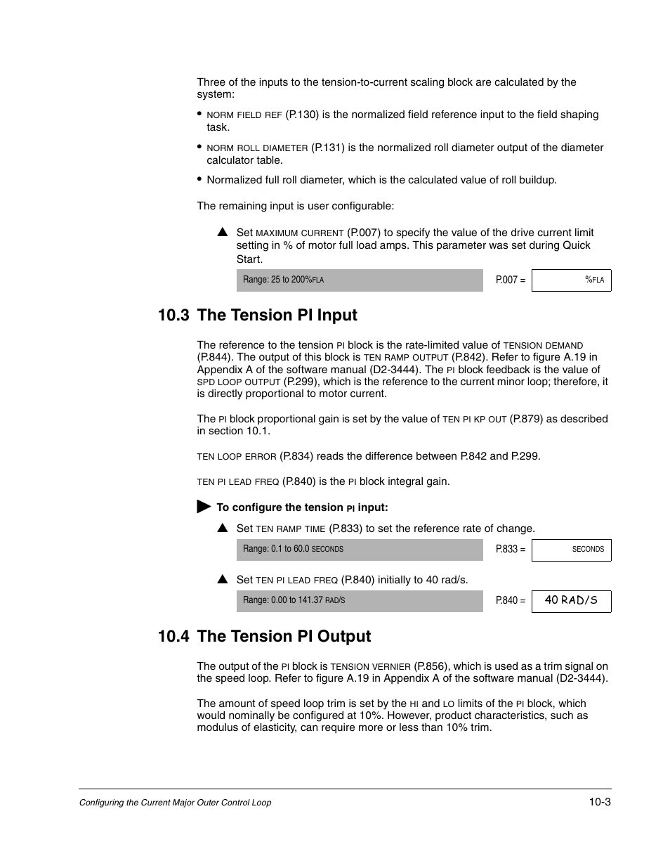 The tension pi input, The tension pi output, 3 the tension pi input | 4 the tension pi output | Rockwell Automation WebPak 3000  DC Drive Application Workbook Version 1.1 User Manual | Page 59 / 108