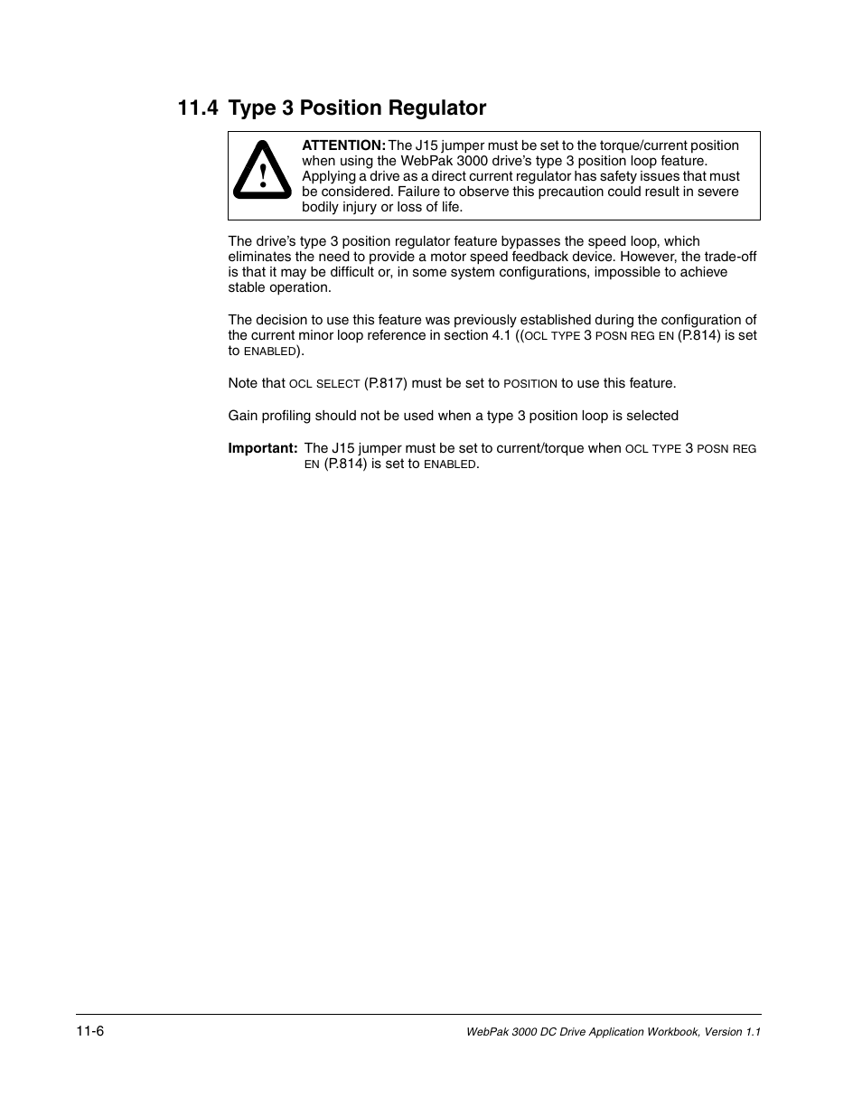 Type 3 position regulator, 4 type 3 position regulator | Rockwell Automation WebPak 3000  DC Drive Application Workbook Version 1.1 User Manual | Page 68 / 108