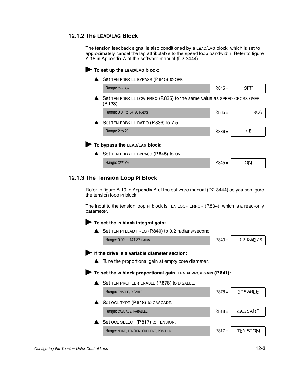 2 the, Block, 3 the tension loop | Rockwell Automation WebPak 3000  DC Drive Application Workbook Version 1.1 User Manual | Page 71 / 108