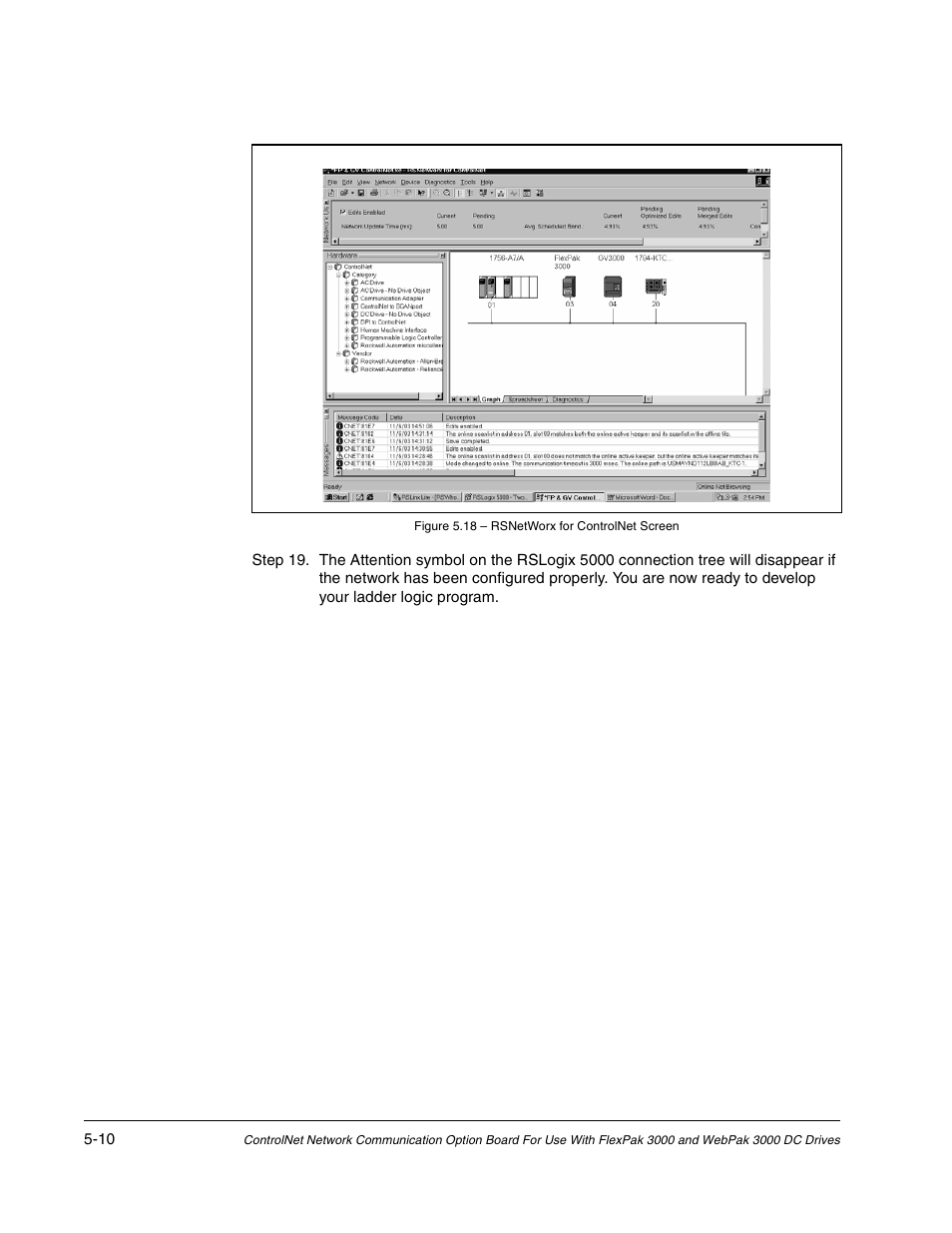 Rockwell Automation Flex/WebPak 3000 DC Drive ControlNet, Network Communication Board, 915FK2101 User Manual | Page 44 / 100