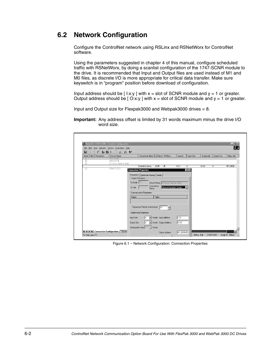 2 network configuration | Rockwell Automation Flex/WebPak 3000 DC Drive ControlNet, Network Communication Board, 915FK2101 User Manual | Page 46 / 100