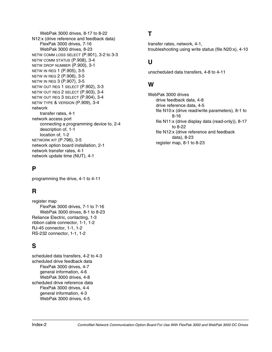 Rockwell Automation Flex/WebPak 3000 DC Drive ControlNet, Network Communication Board, 915FK2101 User Manual | Page 98 / 100