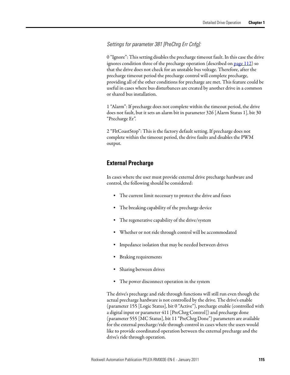 External precharge | Rockwell Automation 20D PowerFlex 700S AC Drives with Phase II Control Reference Manual User Manual | Page 115 / 218