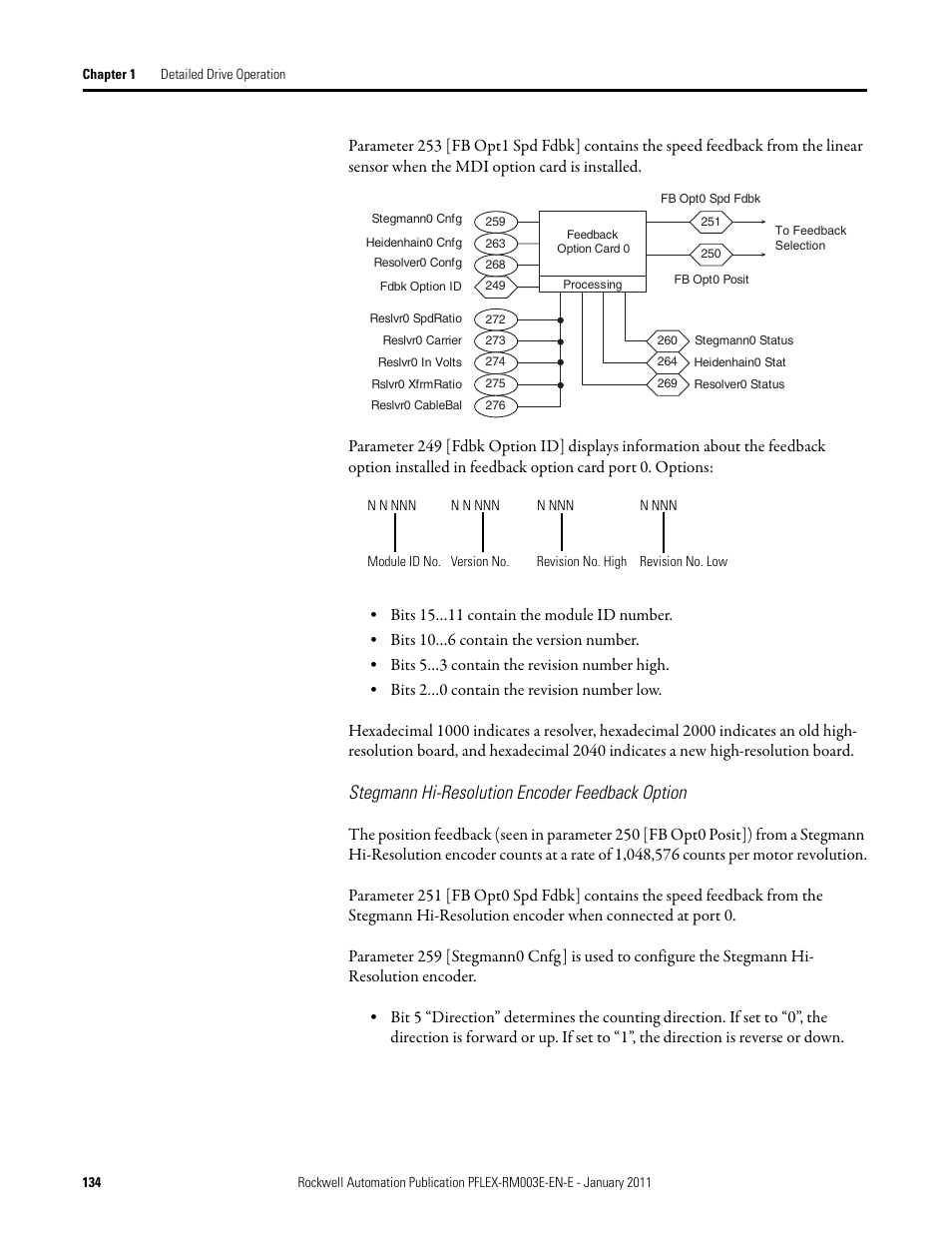 Stegmann hi-resolution encoder feedback option | Rockwell Automation 20D PowerFlex 700S AC Drives with Phase II Control Reference Manual User Manual | Page 134 / 218