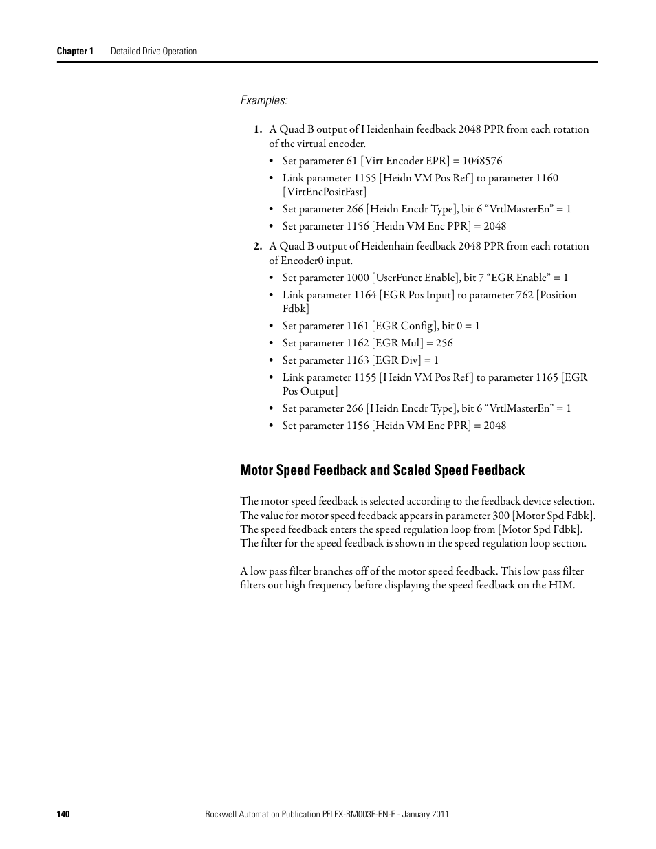 Motor speed feedback and scaled speed feedback | Rockwell Automation 20D PowerFlex 700S AC Drives with Phase II Control Reference Manual User Manual | Page 140 / 218