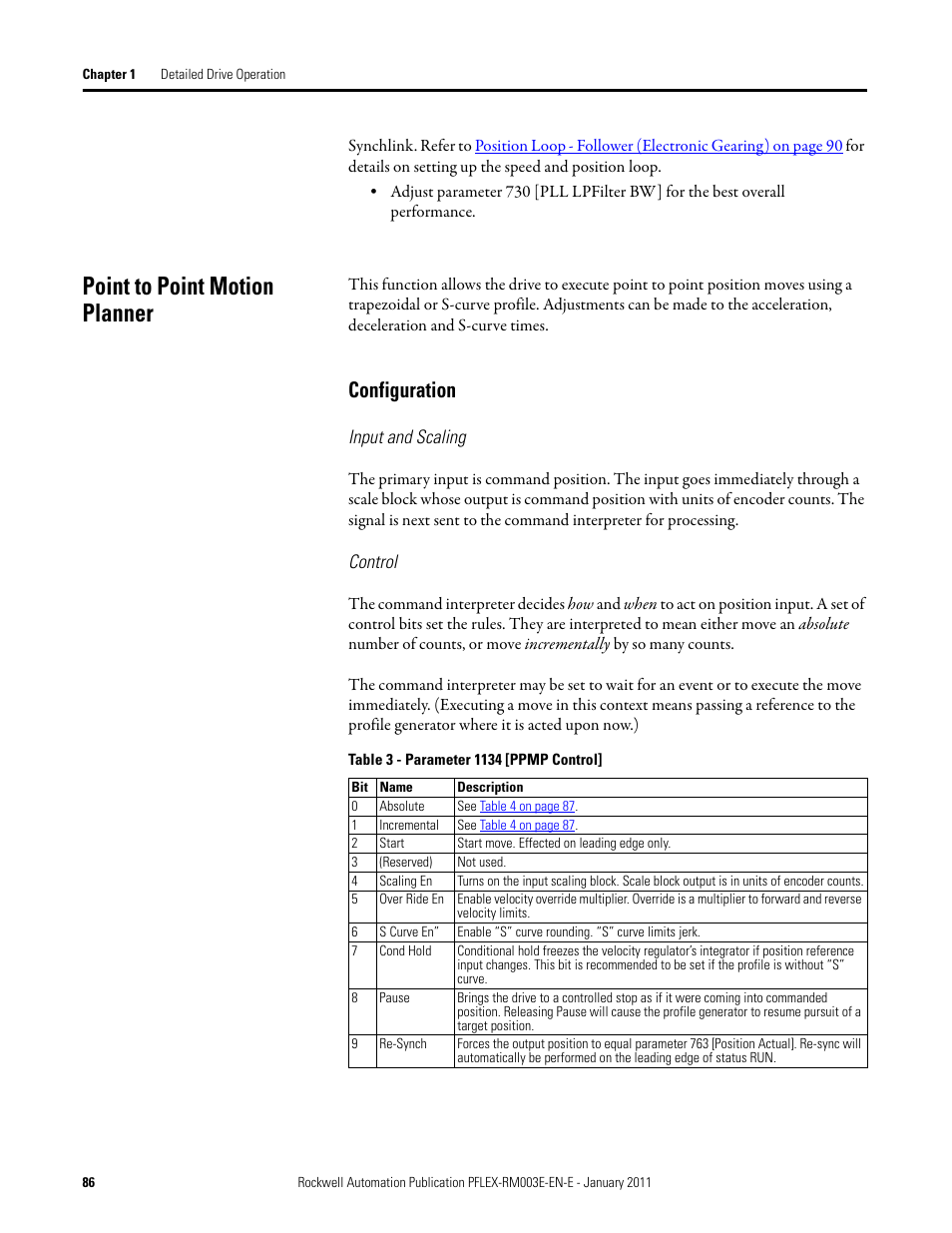 Point to point motion planner, Configuration | Rockwell Automation 20D PowerFlex 700S AC Drives with Phase II Control Reference Manual User Manual | Page 86 / 218