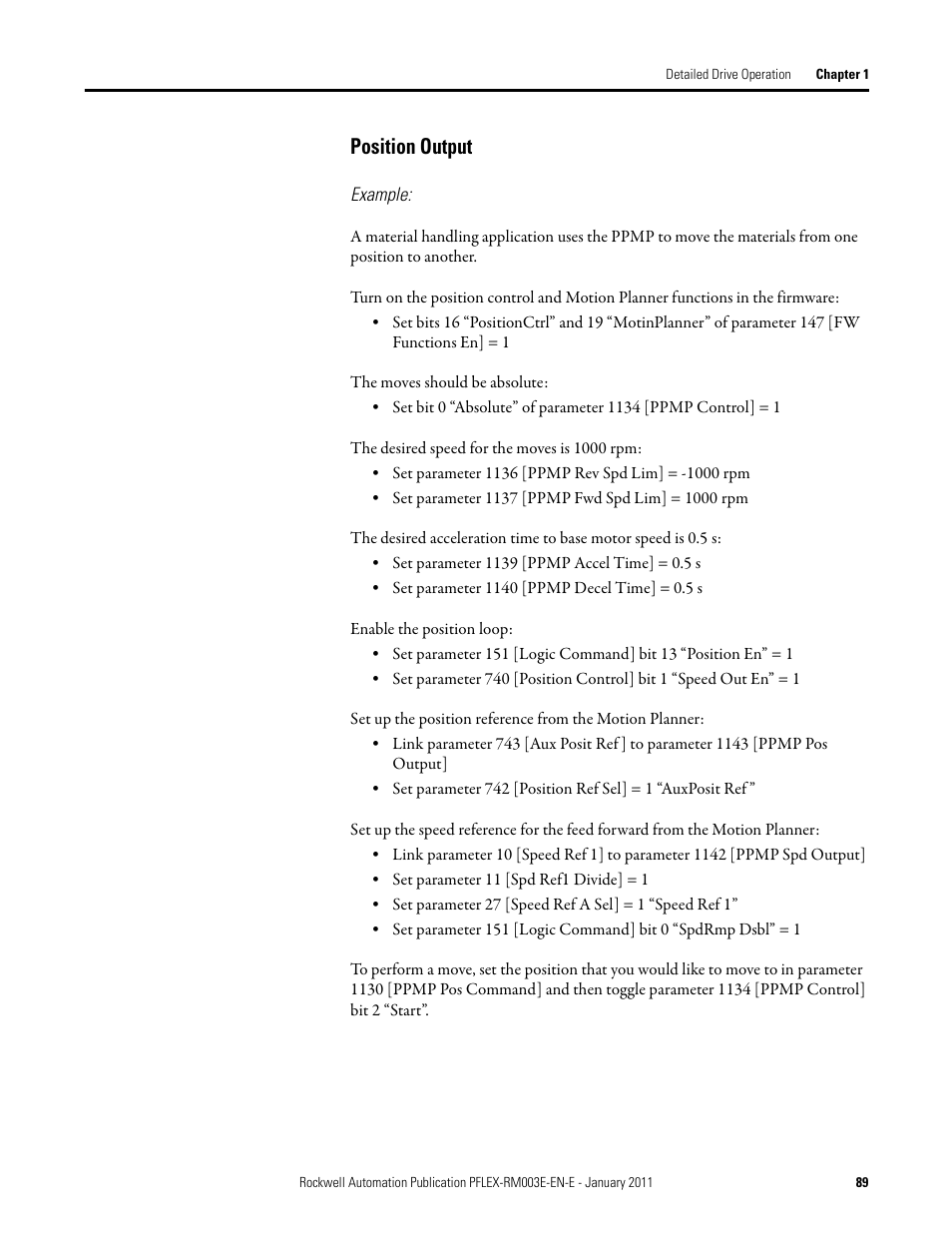 Position output | Rockwell Automation 20D PowerFlex 700S AC Drives with Phase II Control Reference Manual User Manual | Page 89 / 218