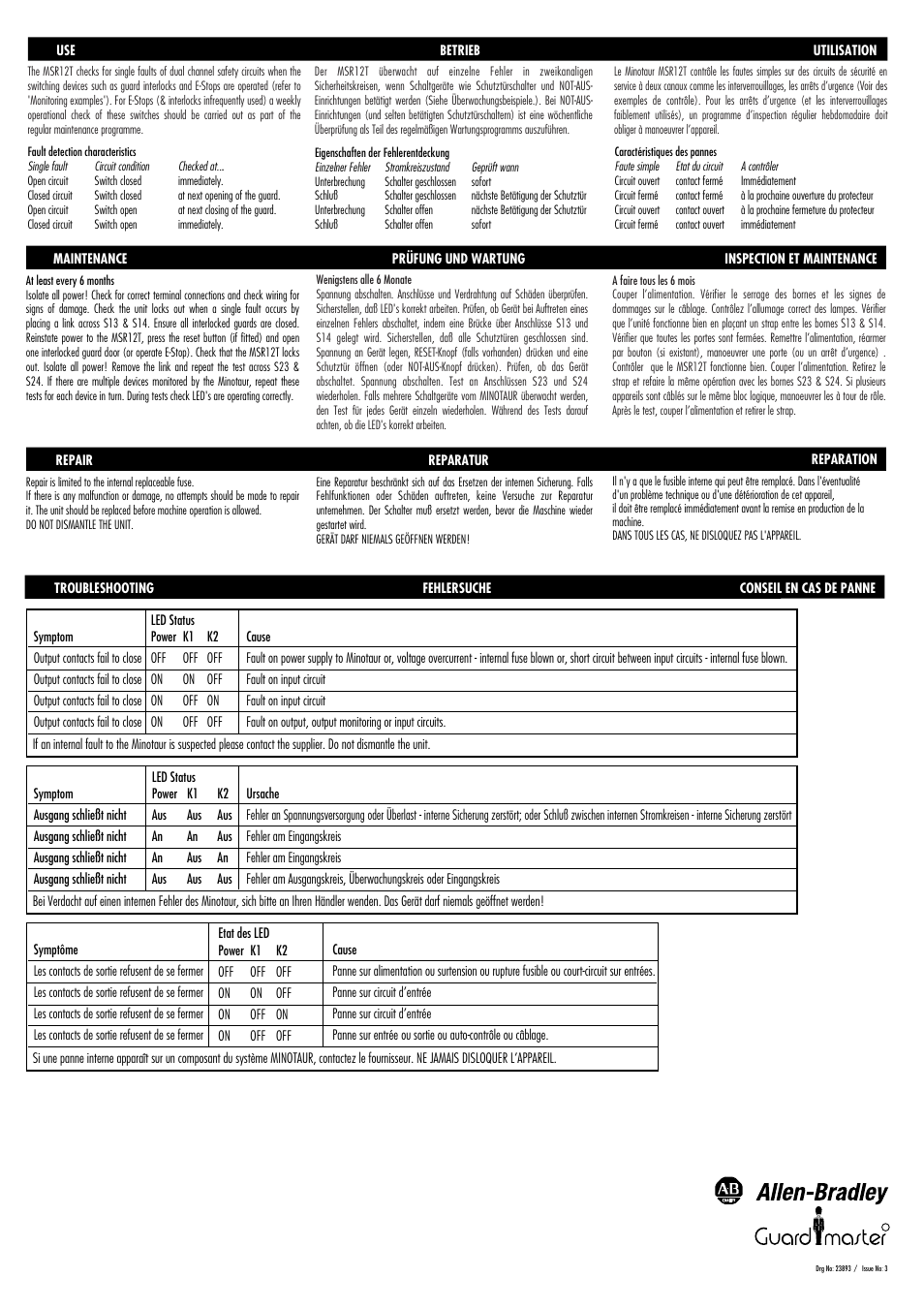 Rockwell Automation 440R MSR12T Minotaur Safety Relay User Manual | Page 4 / 4