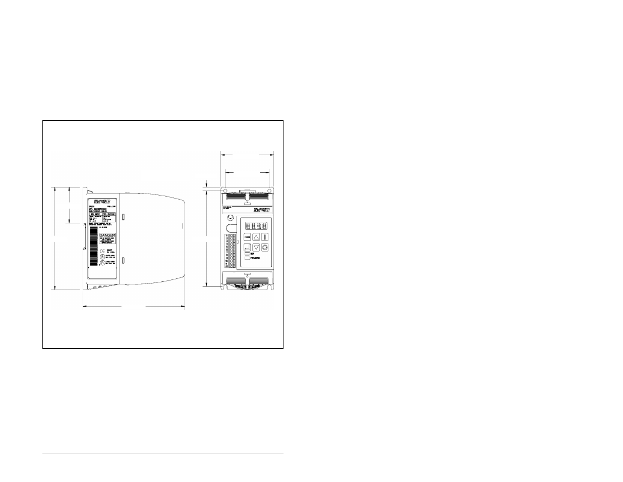 Montagem e dimensões, Vista frontal vista lateral | Rockwell Automation SP200  Quick Start Guide User Manual | Page 77 / 108