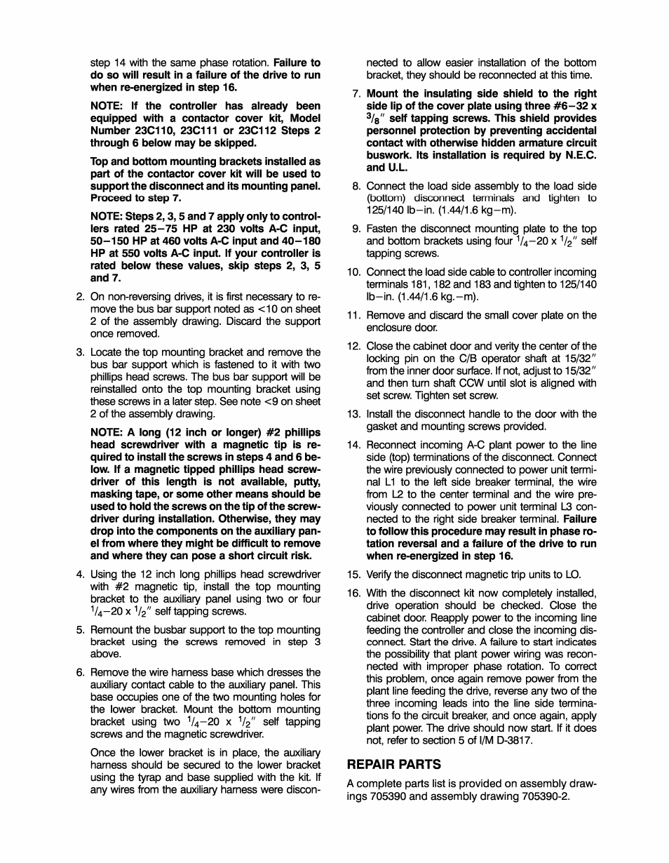 Rockwell Automation MaxPak Plus Incoming Line Disconnect 23C2-23C6, 23C205, 23C206 User Manual | Page 2 / 4