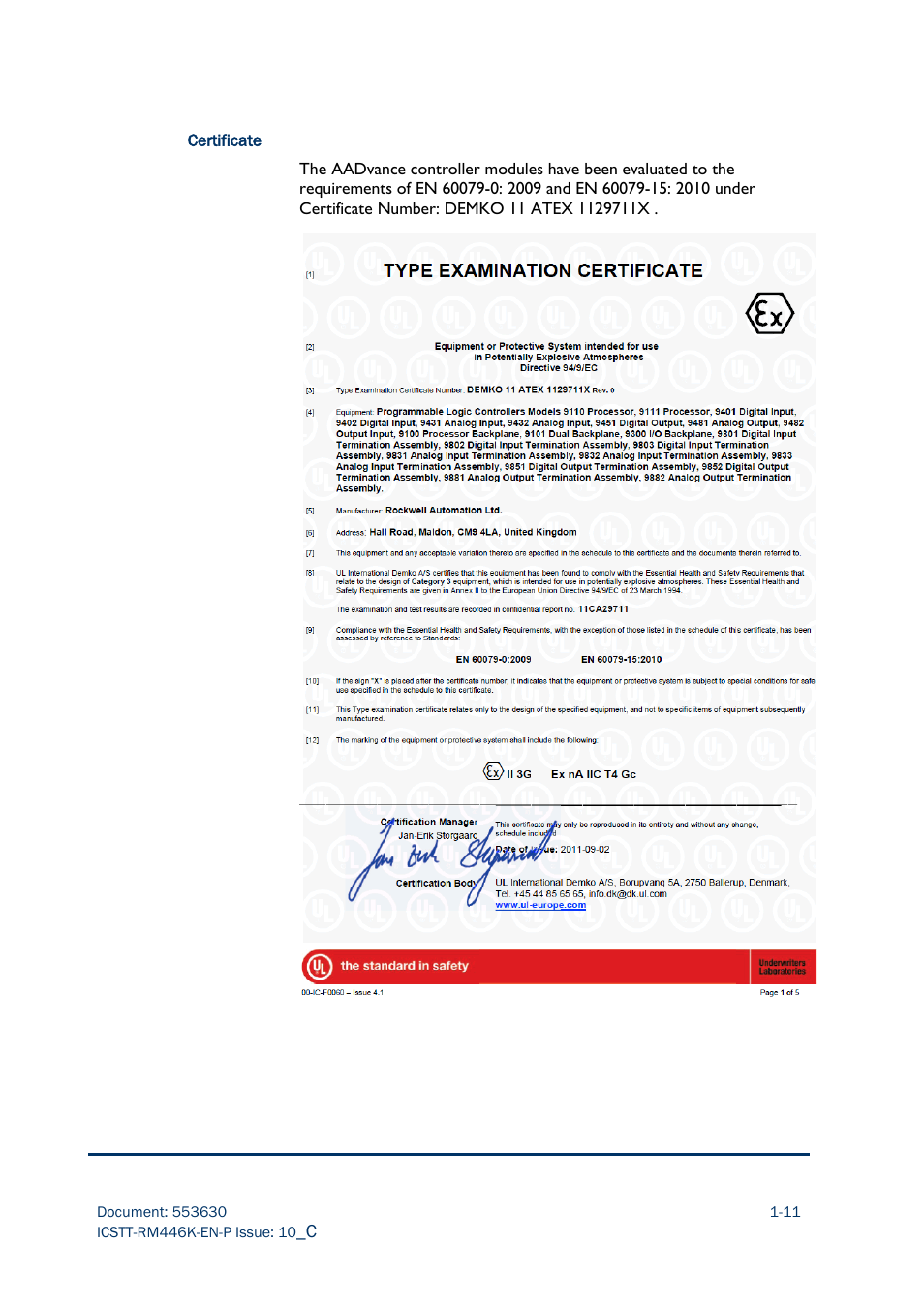 Rockwell Automation AADvance Controller Safety Manual User Manual | Page 21 / 128