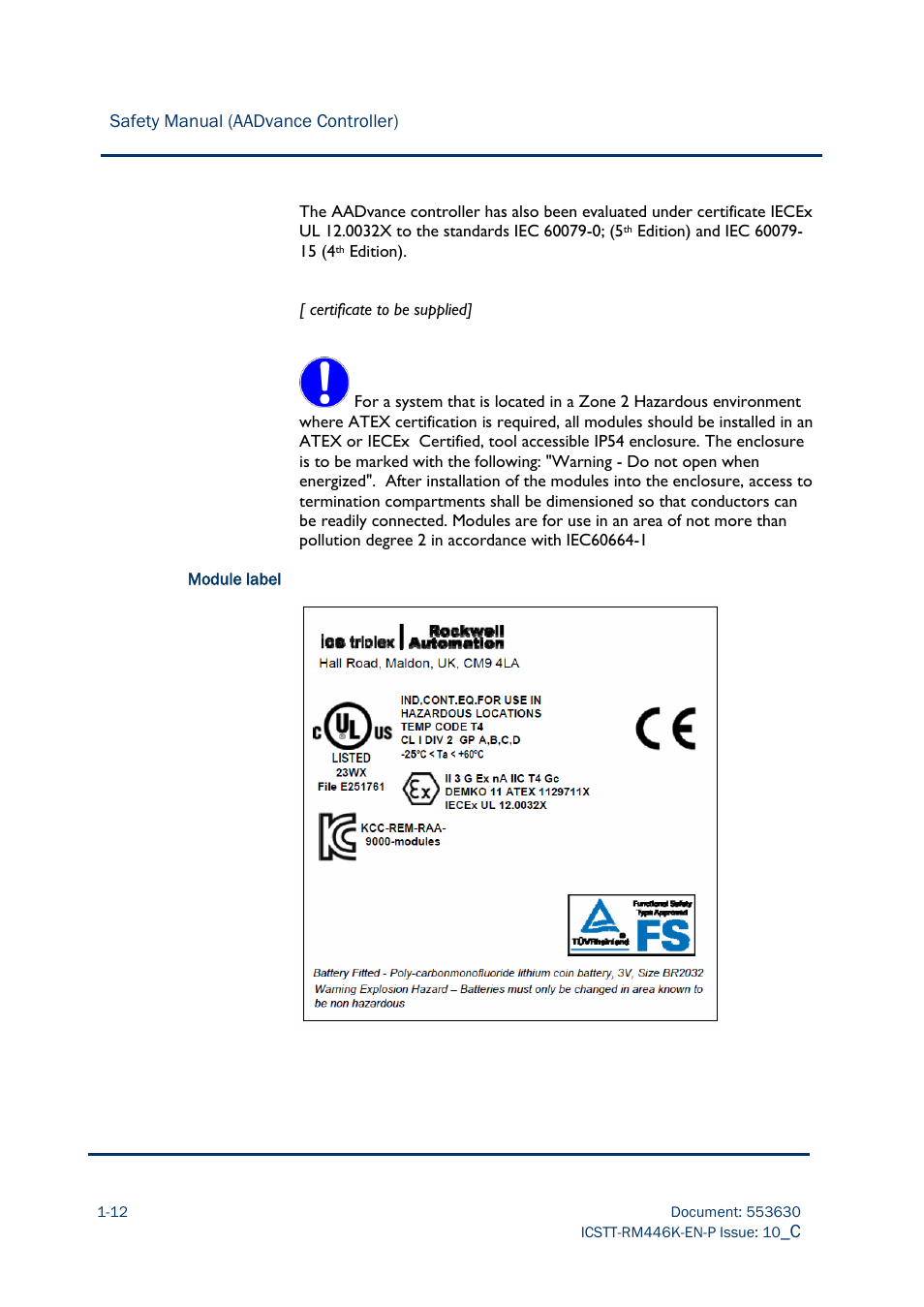 Rockwell Automation AADvance Controller Safety Manual User Manual | Page 22 / 128