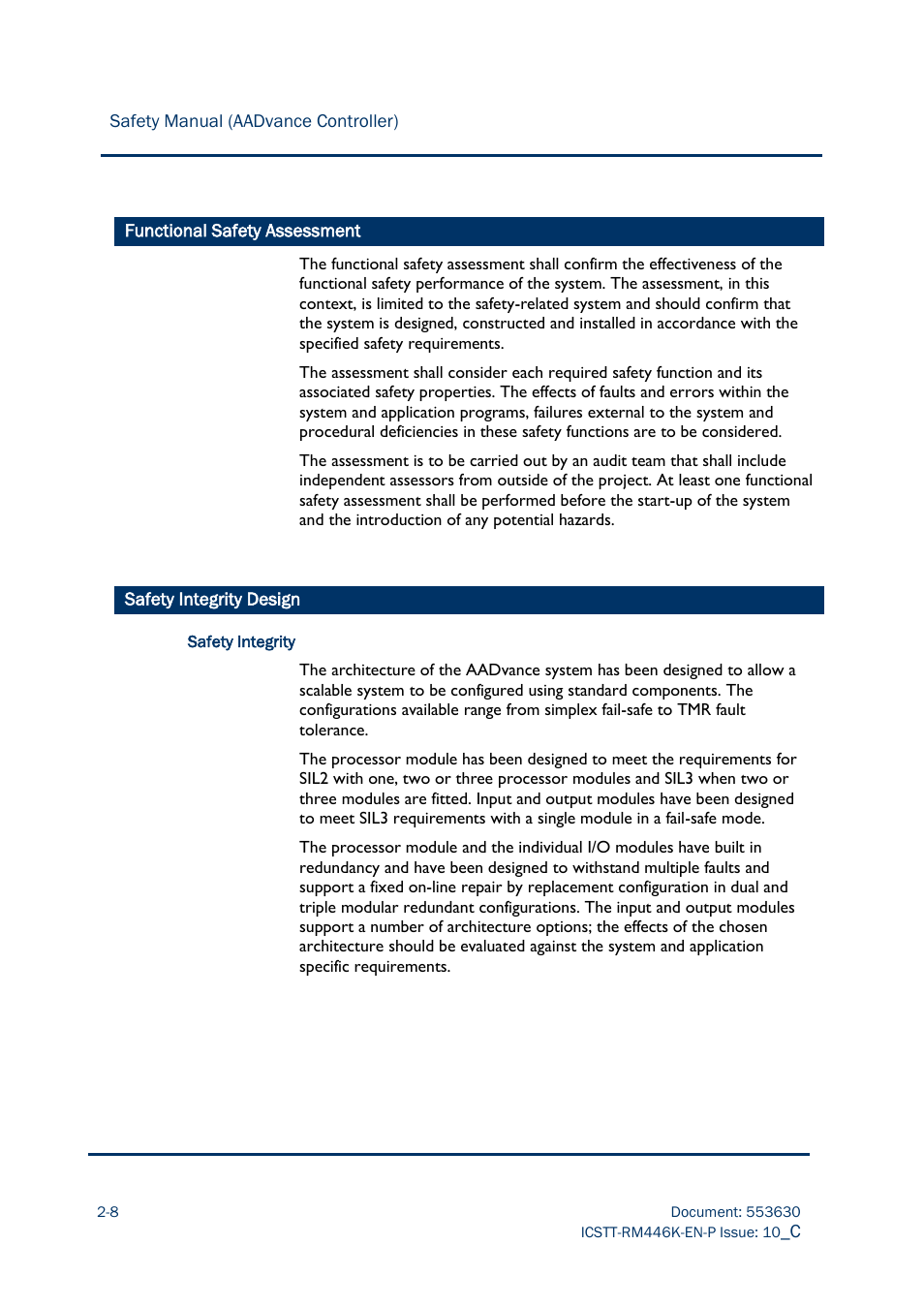 Functional safety assessment, Safety integrity design | Rockwell Automation AADvance Controller Safety Manual User Manual | Page 32 / 128